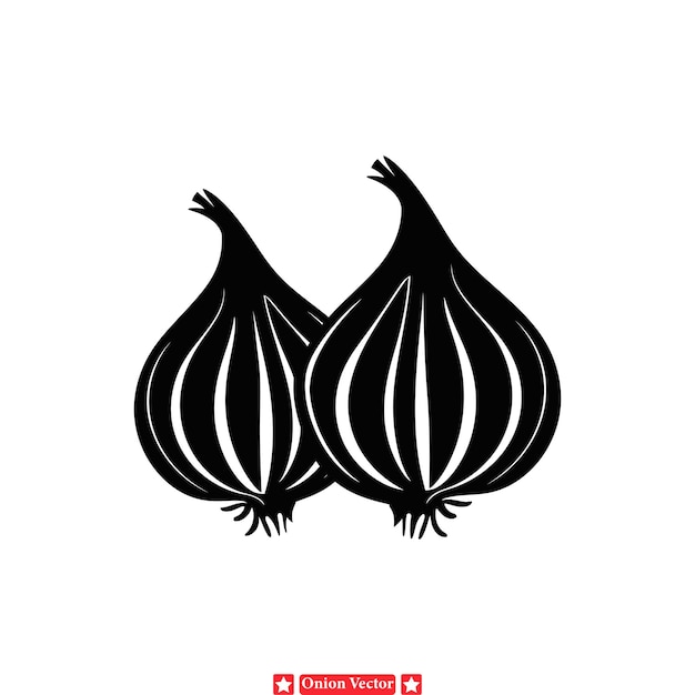 Botanical Onion Silhouette Set Nature Inspired Designs for Organic Food Branding Recipe Posters