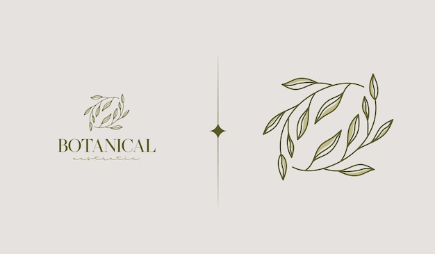 Botanical Plant Logo Template Universal creative premium symbol Vector illustration Creative Minimal design template Symbol for Corporate Business Identity