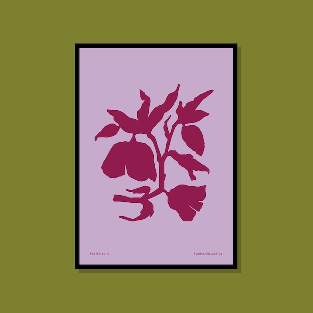 Botanical poster for colorful wall art collection