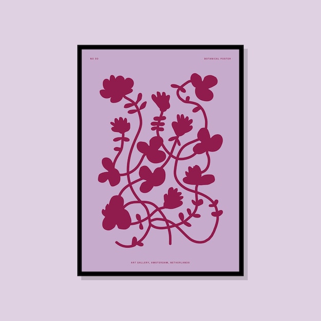 Botanical poster for colorful wall art collection