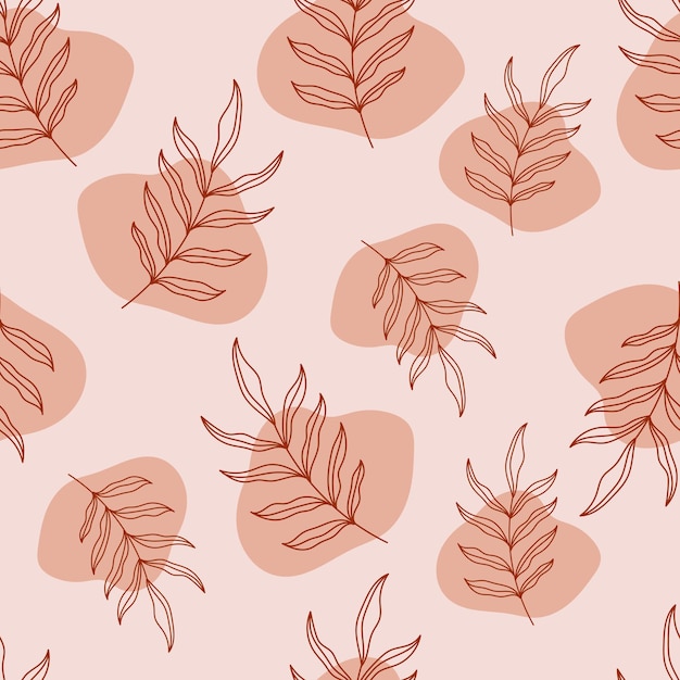 Botanical seamless pattern with flowers  and leaves