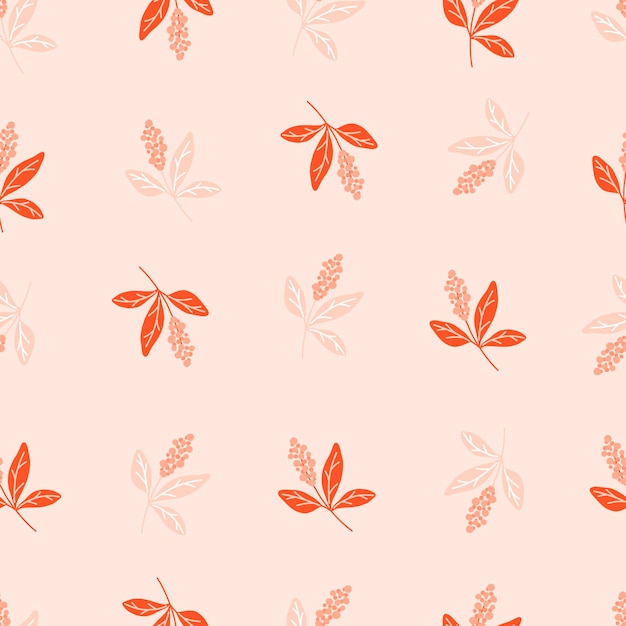 Botanical seamless pattern with green leaves . Leaves and flowers wallpapers. Florals background.