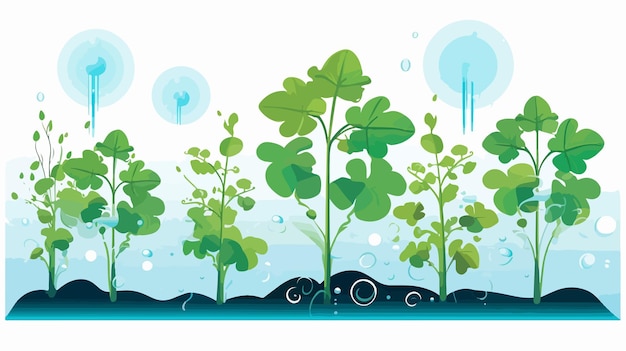 Botanical Transpiration Process with Labeled Plant Illustration