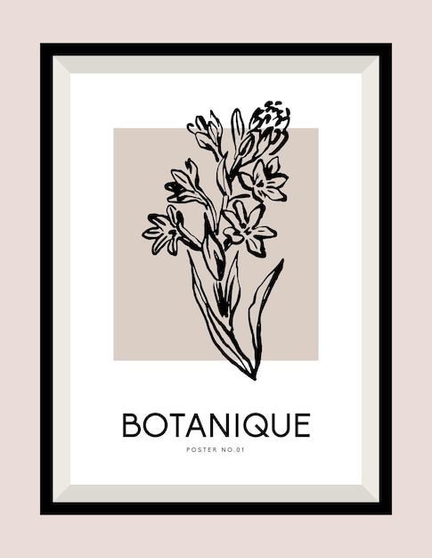 Botanical vector illustration for modern art gallery