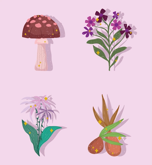 Vector botanical vegetation flowers