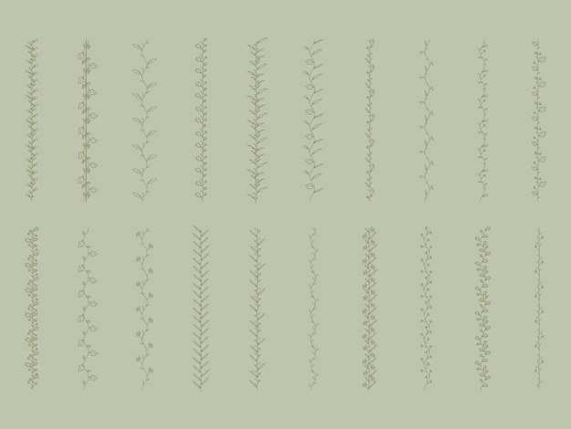 Vector botanical vertical border