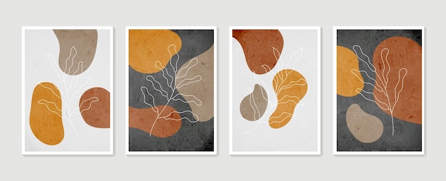 Botanical wall art set illustration