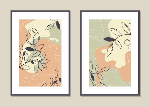 Botanical wall art set.  