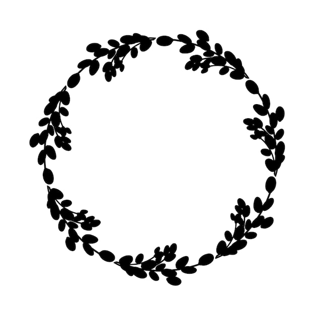 Botanical wreath.Round wreath of willow branches 