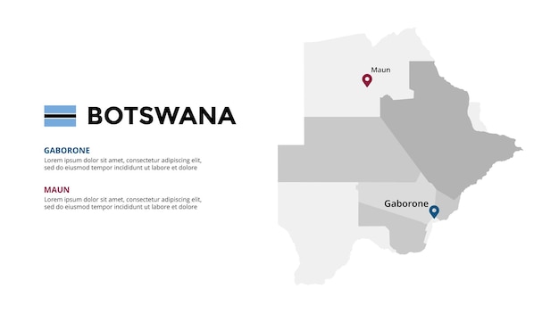 Botswana vector map infographic template Slide presentation African country