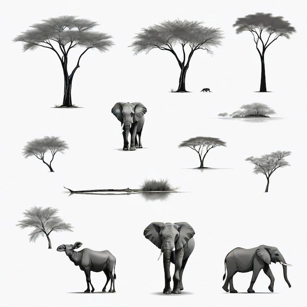 Botswana vector set white background isolated a high quality