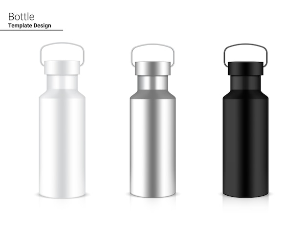 Bottle 3D  Realistic Plastic Shaker in for Water and Drink. Bicycle and Sport Concept Design.