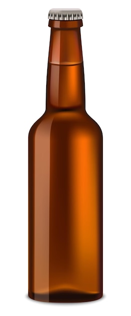 Bottle of beer mockup Realistic illustration of bottle of beer vector mockup for web design isolated on white background