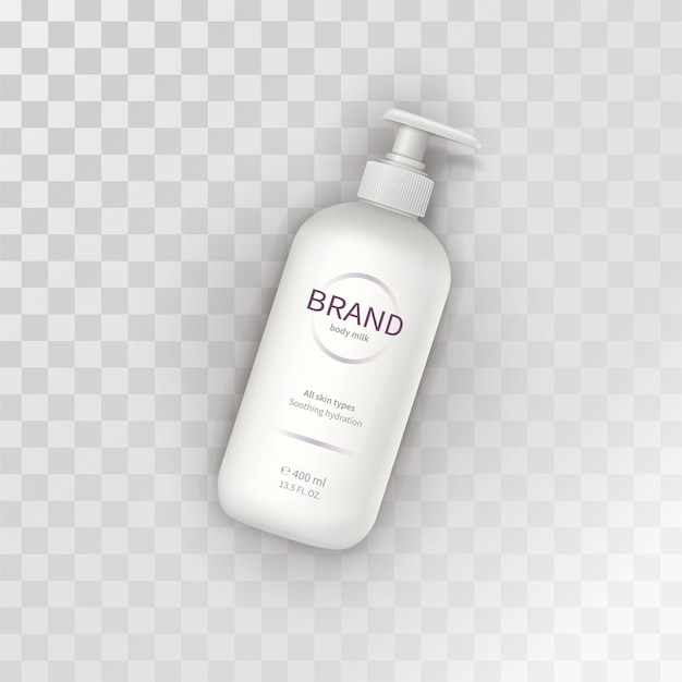 Vector a bottle of brand is sitting on a white background