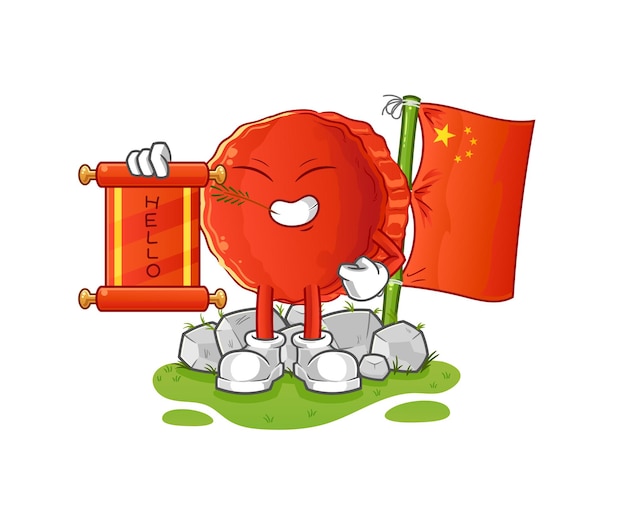 Bottle cap chinese cartoon cartoon mascot vector