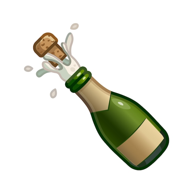 Bottle of champagne Large size icon of emoji cocktail