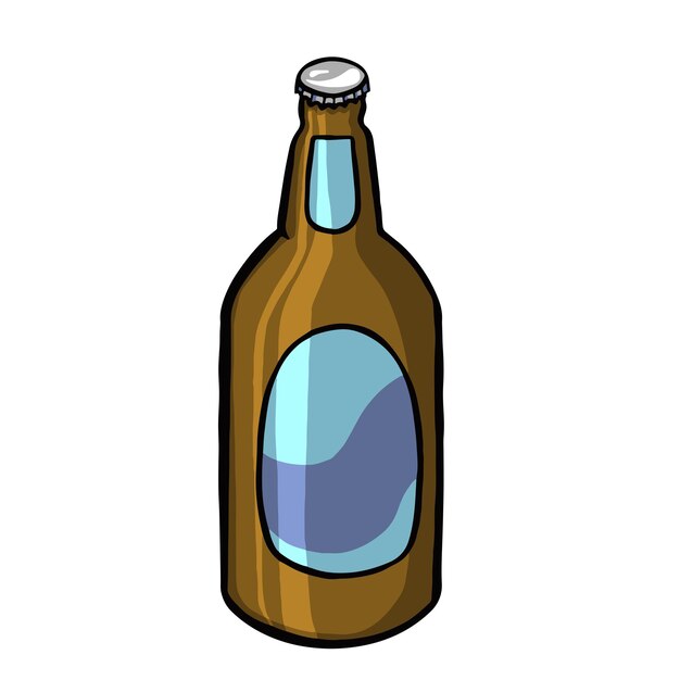 Bottle of dark beer vector illustration