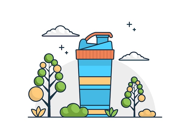 bottle flat design outline modern style