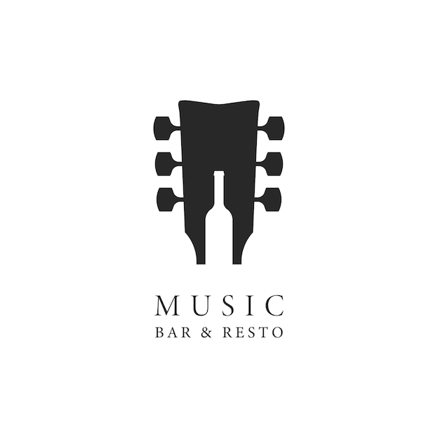 Bottle Guitar Live Music Concert for Bar Cafe Restaurant Pub Nightclub logo design