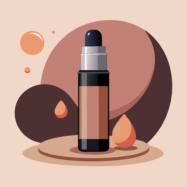 Vector a bottle of lipstick with a black cap on the bottom