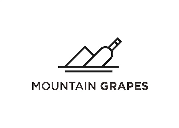 bottle mountain logo design vector illustration