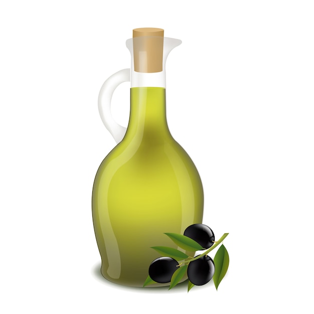 Bottle Of Olive Oil Isolated