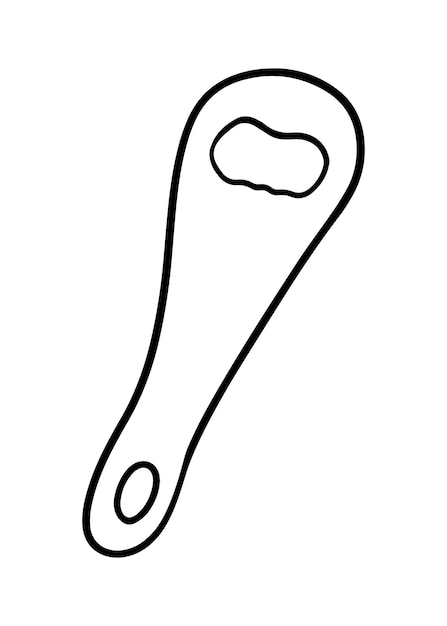 Bottle opener utensils doodle linear cartoon coloring