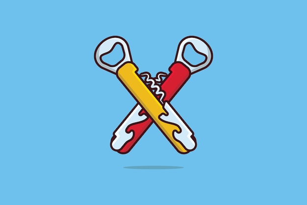 Bottle opener vector illustration. Shop objects icon concept.