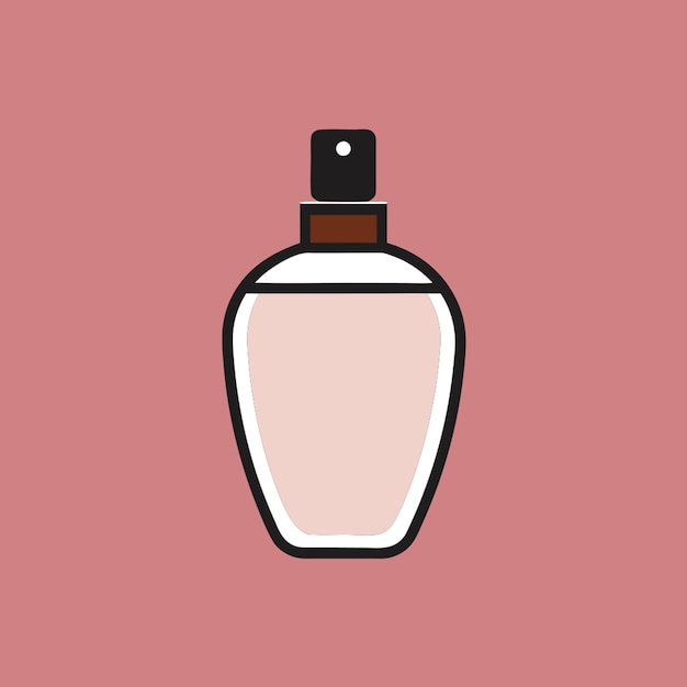 Vector a bottle of perfume with a pink background