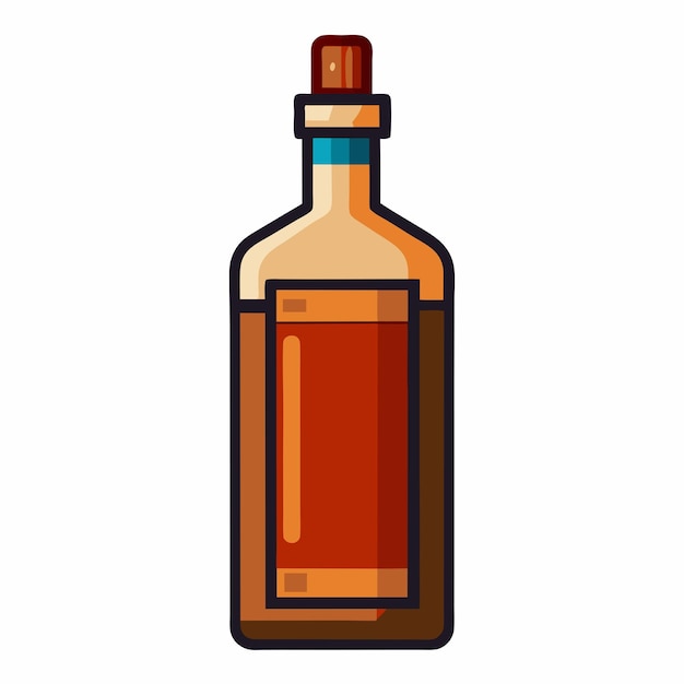 Vector bottle of rum vector design classic and stylish spirits illustration