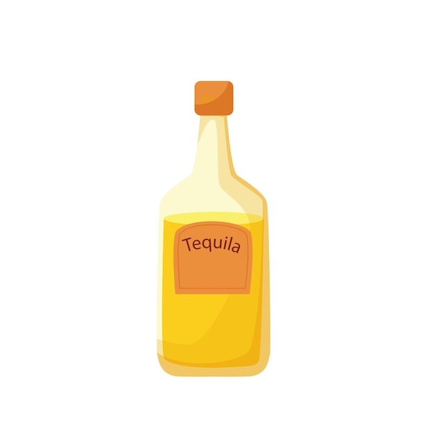 A bottle of tequila Vector cartoon illustration