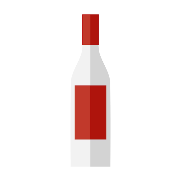 bottle of vodka. Flat design.