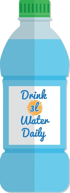 Bottle Of Water With A Message Food Illustration