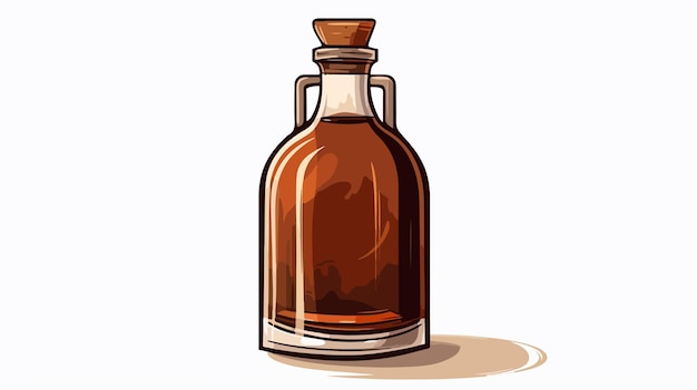 Vector a bottle of whiskey with a bottle of alcohol on a white background