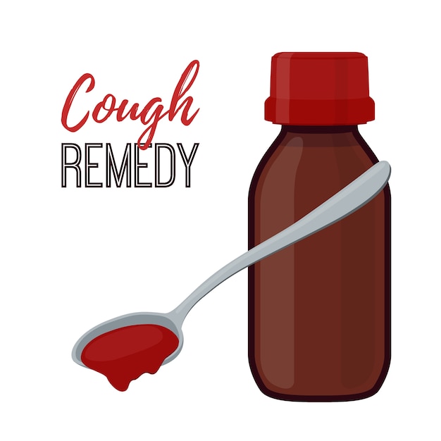 Vector bottle with cough remedy 