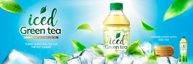 Bottled green tea banner ads