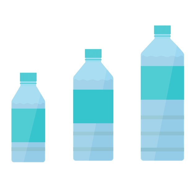 Bottled water. Vector flat design