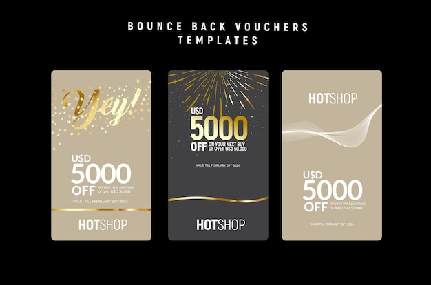 Bounce back voucher templates