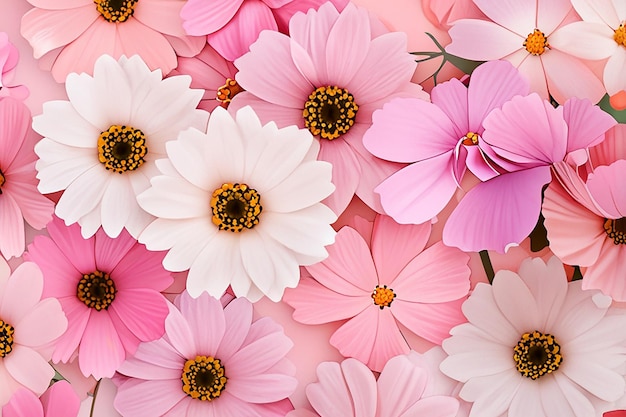 Vector a bouquet of flowers with the word spring on the top pink gerberagerbera flowers background