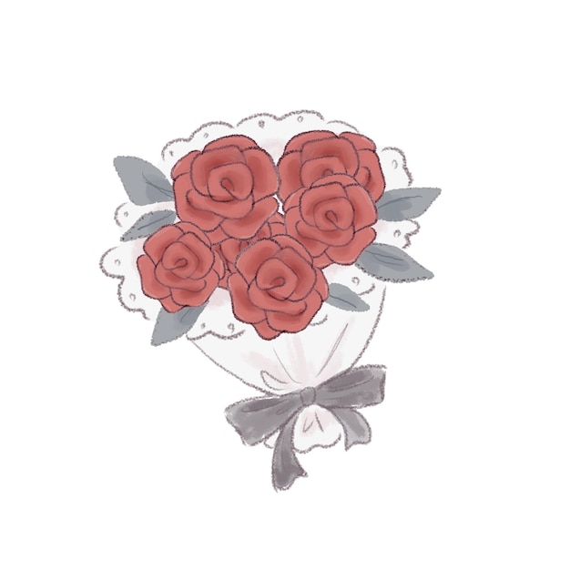 Vector bouquet of roses. on a white background.