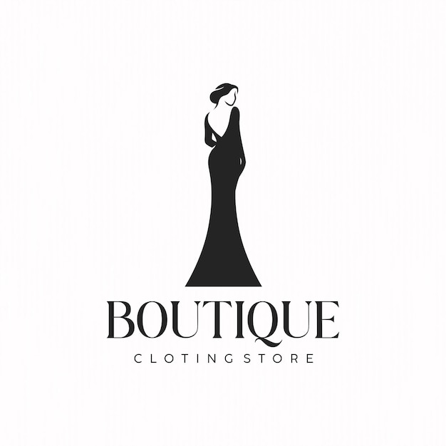 Boutique dress shop business logo template design