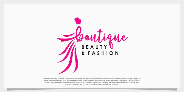 Boutique fashion logo design template illustration