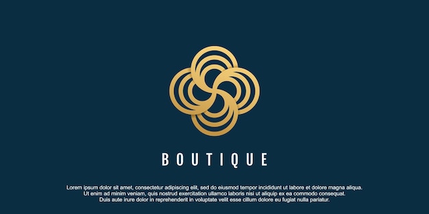 Boutique logo with creative and unique style concept premium vector