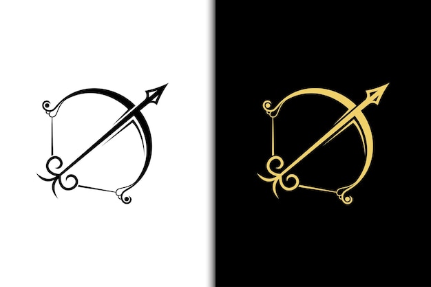 Bow And Arrow Decorative luxury elegant logo design icon template element vector