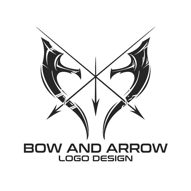 Bow And Arrow Vector Logo Design