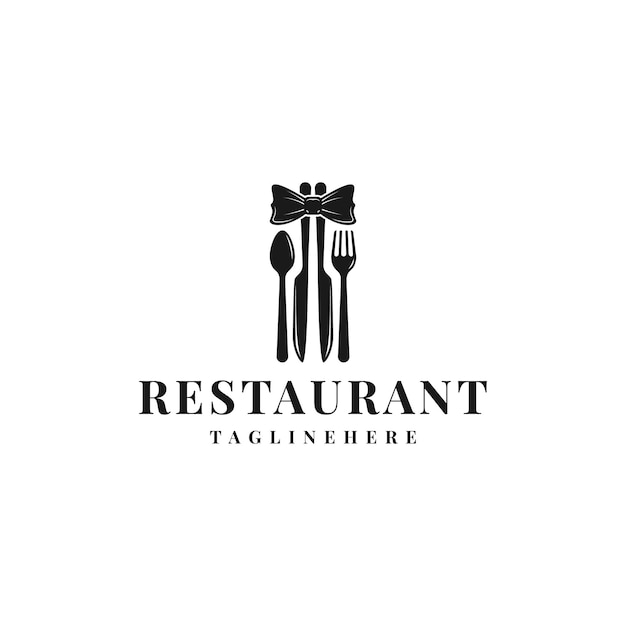 Bow tie, utensil restaurant logo