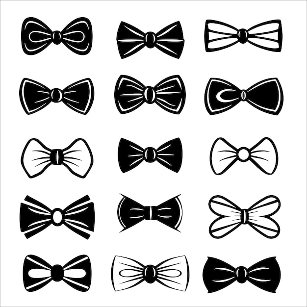 bow ties vector silhouette illustration pack