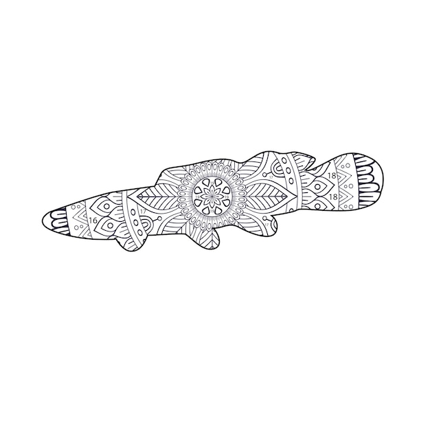 bowfin mandala coloring page