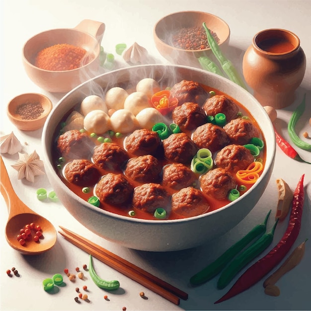 in a bowl of bakso and there is more than just deliciously shaped meat