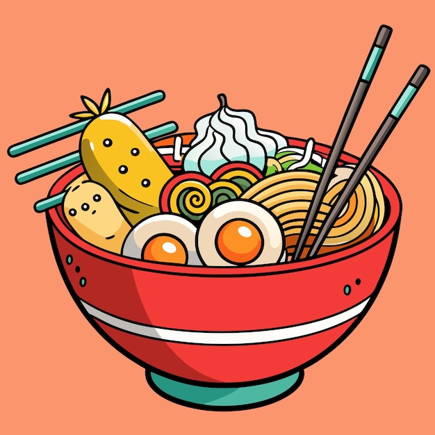 Vector a bowl of food with different types of food in it